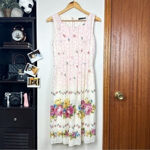 Atmosphere Floral Sleeveless Elastic Waist Pleated Lined Dress Women S 14 Medium